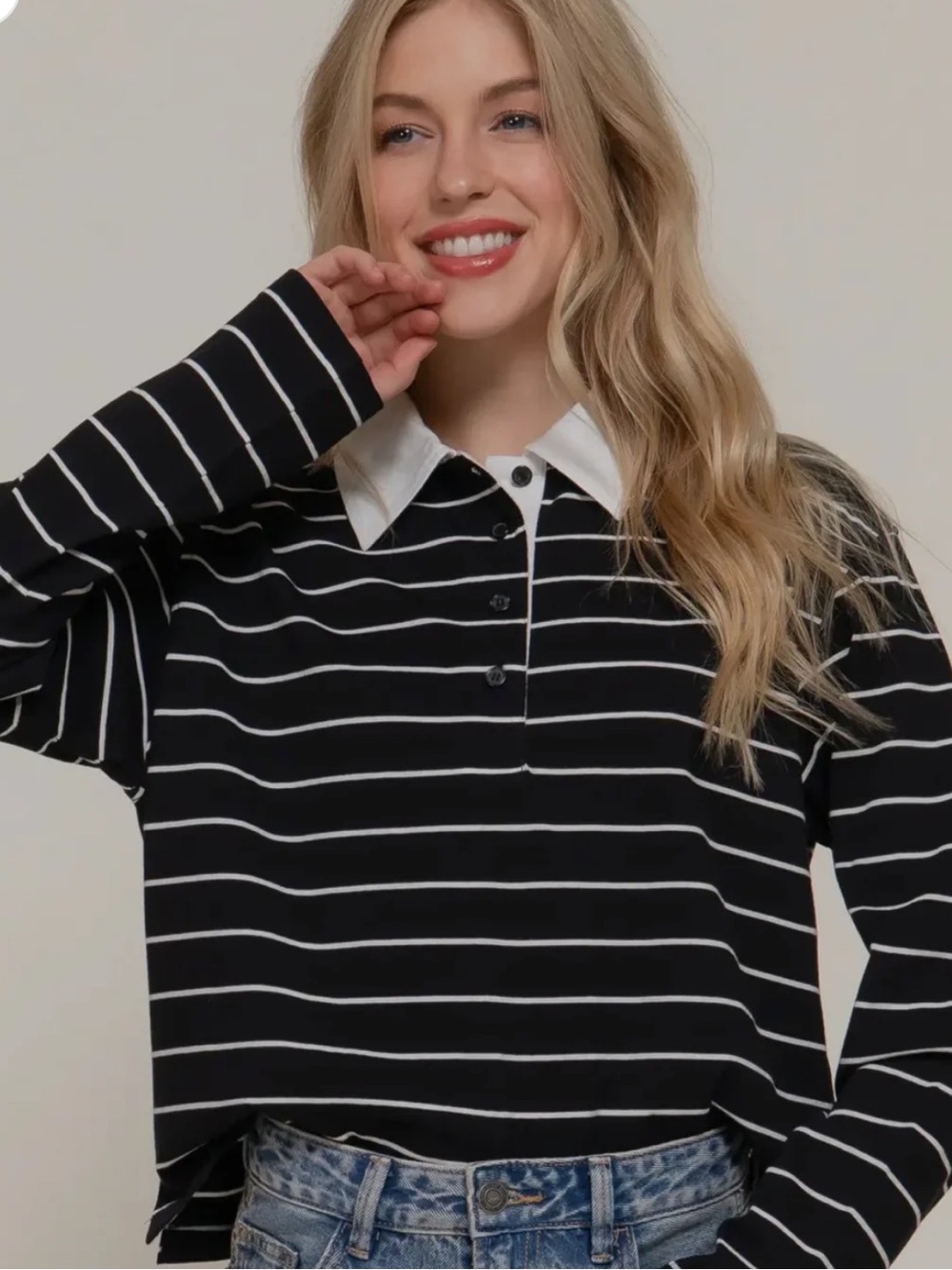 EASY CLOTHES POLO TOP